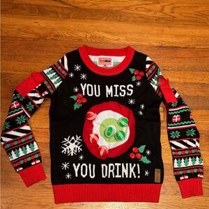 Tipsy Elves Christmas Holiday ugly Sweater - interactive dart 🎯 game